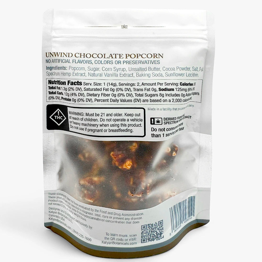 Unwind Chocolate Popcorn - 2 servings - 28g/1oz