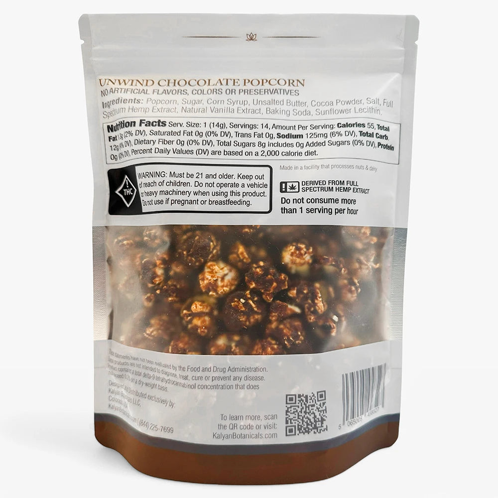Unwind Chocolate Popcorn - 14 servings - 198g/7oz