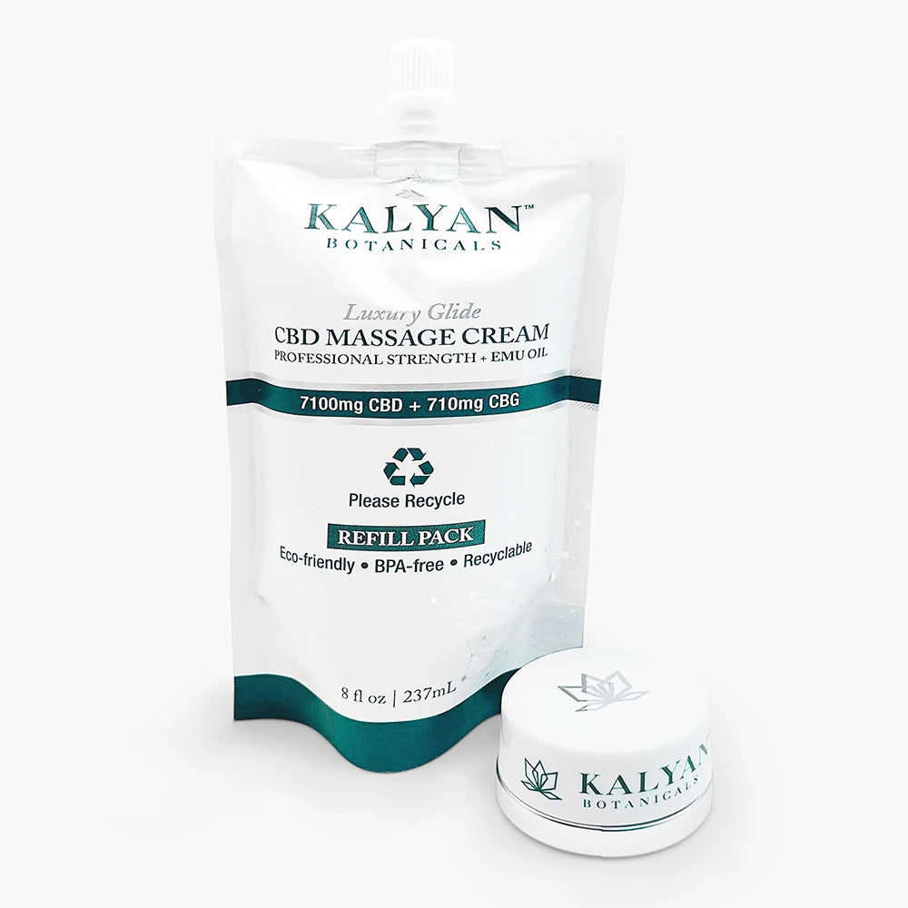 Kalyan CBD Massage Cream Refill (Total CBD 7100mg + CBG 710mg) 237ml/8oz