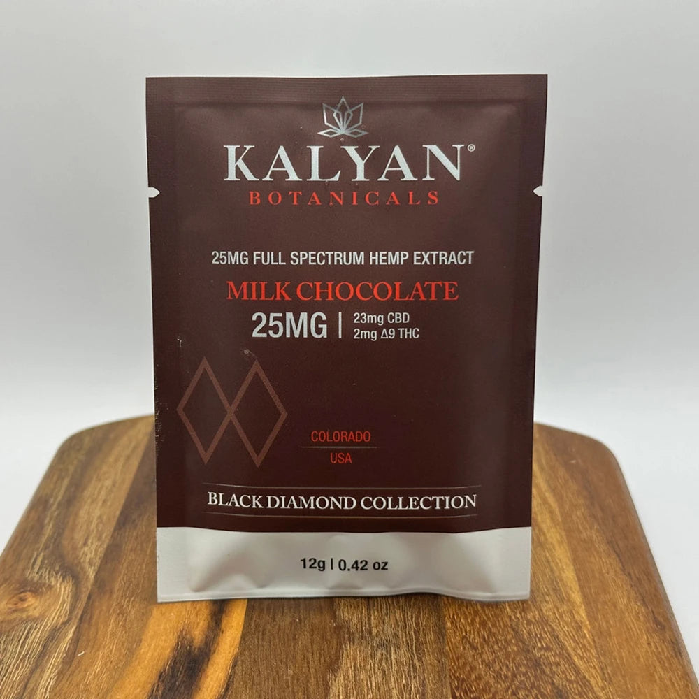 6 Pack Kalyan Black Diamond Collection Full Spectrum Milk Chocolate Squares