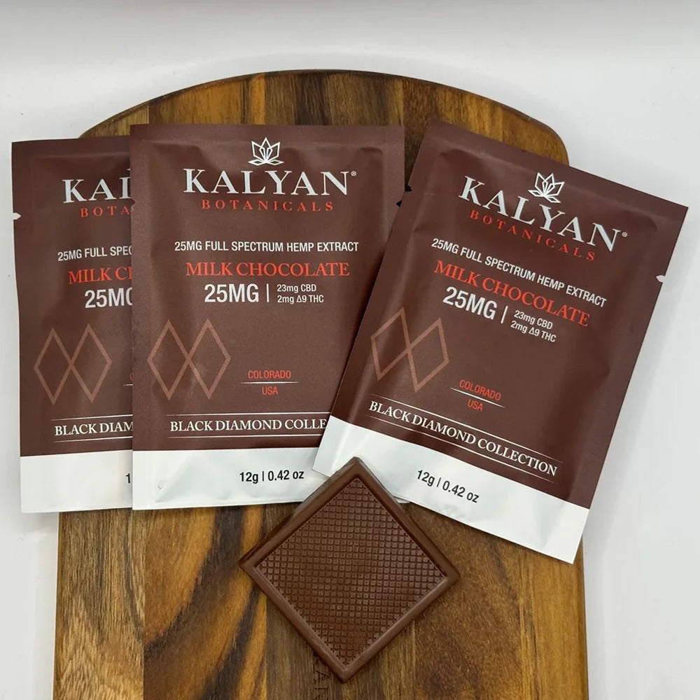 12 pack Kalyan Full Spectrum Milk Chocolate Squares (25mg)