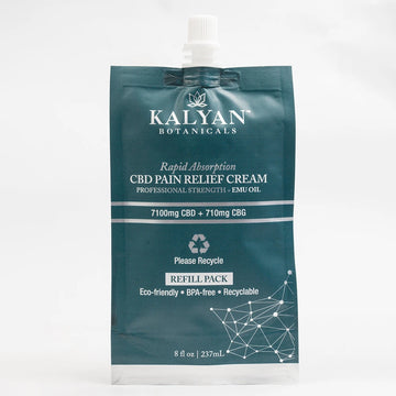 Kalyan CBD Pain Relief Cream (Total CBD 7100mg + CBG 710mg) 237ml  |  8oz Refill Pouch