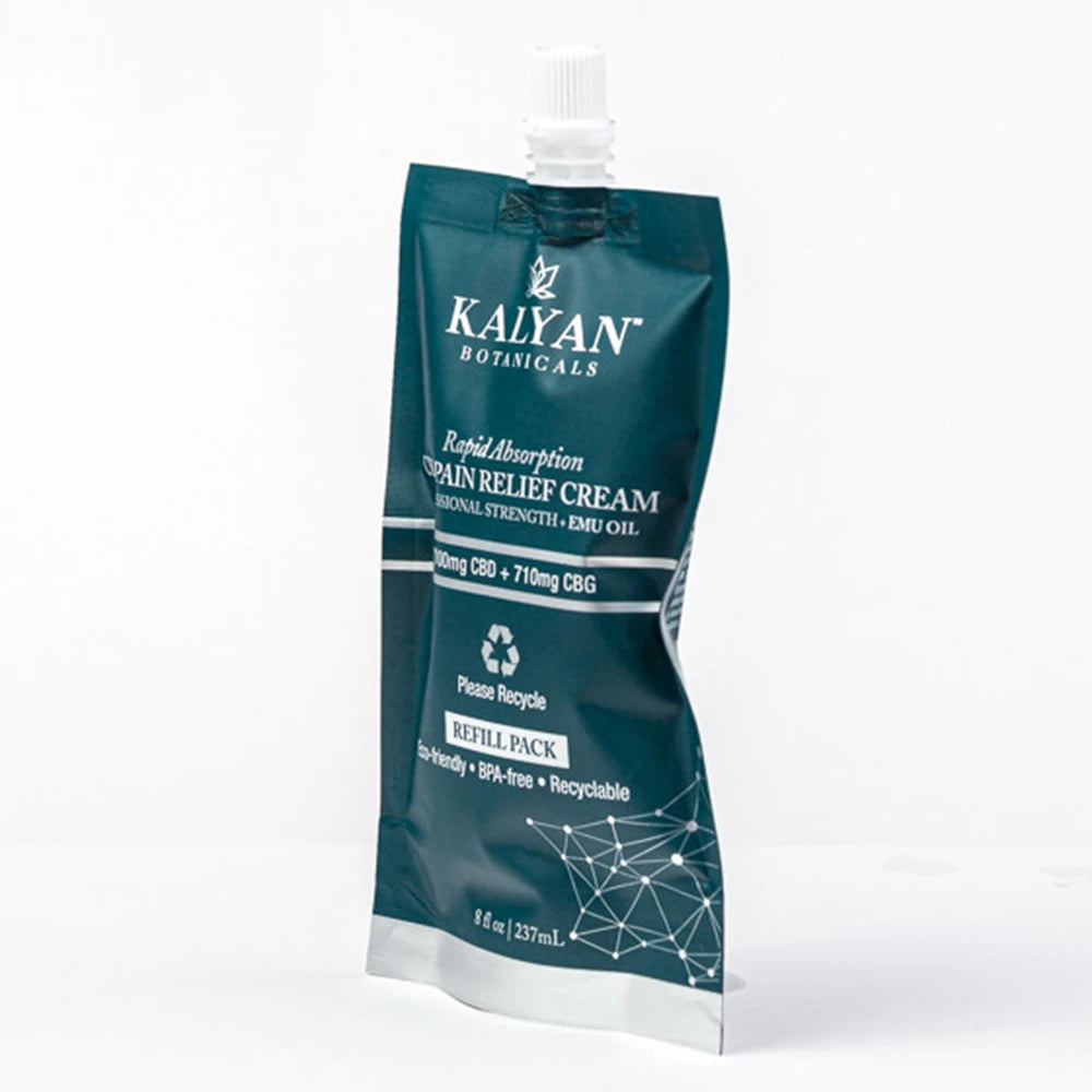 Kalyan CBD Pain Relief Cream (Total CBD 7100mg + CBG 710mg) 237ml  |  8oz Refill Pouch
