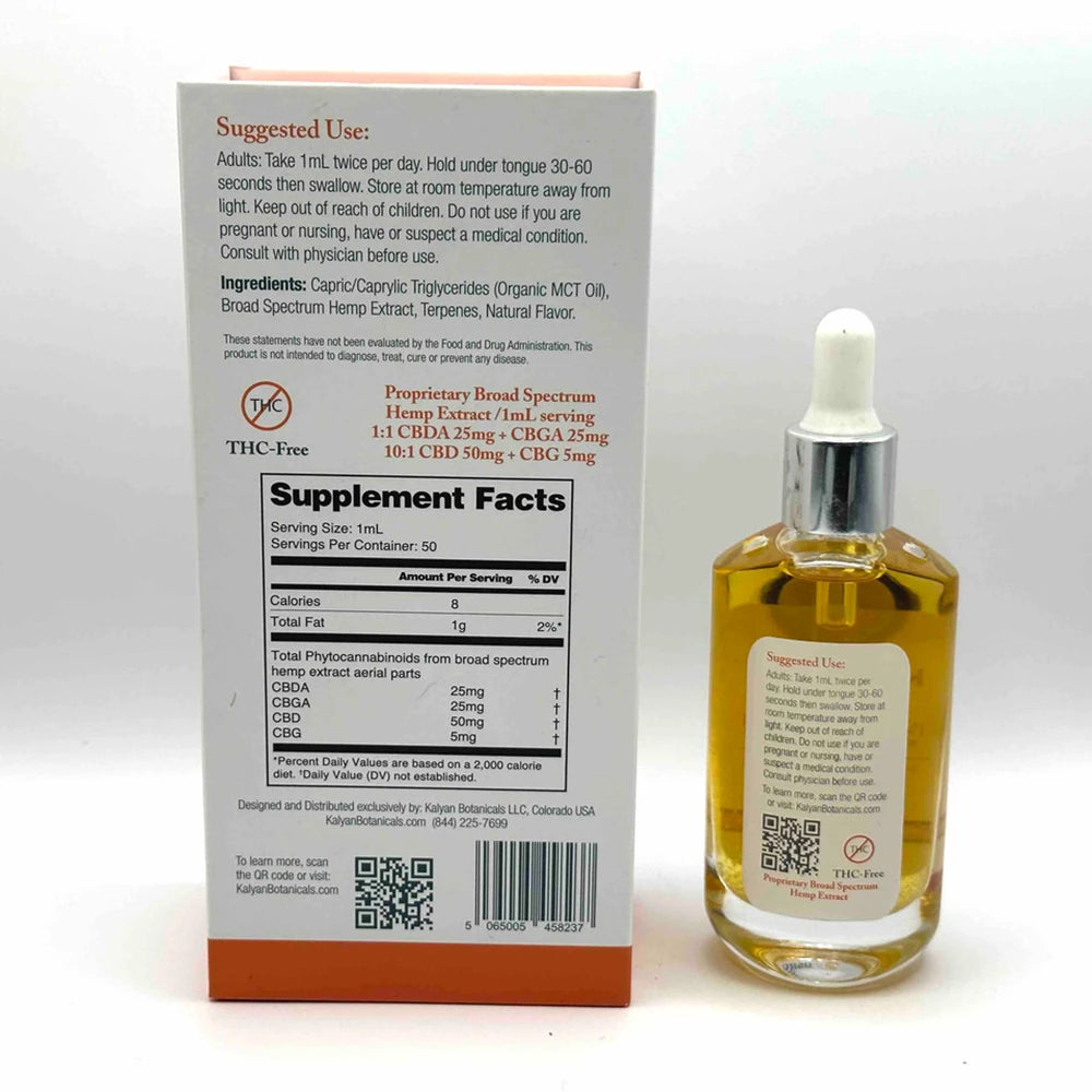 Immune Boost Broad Spectrum Elixir 105mg/serving CBDA+CBGA+CBD+CBG 50 mL (Total 5250mg per bottle)