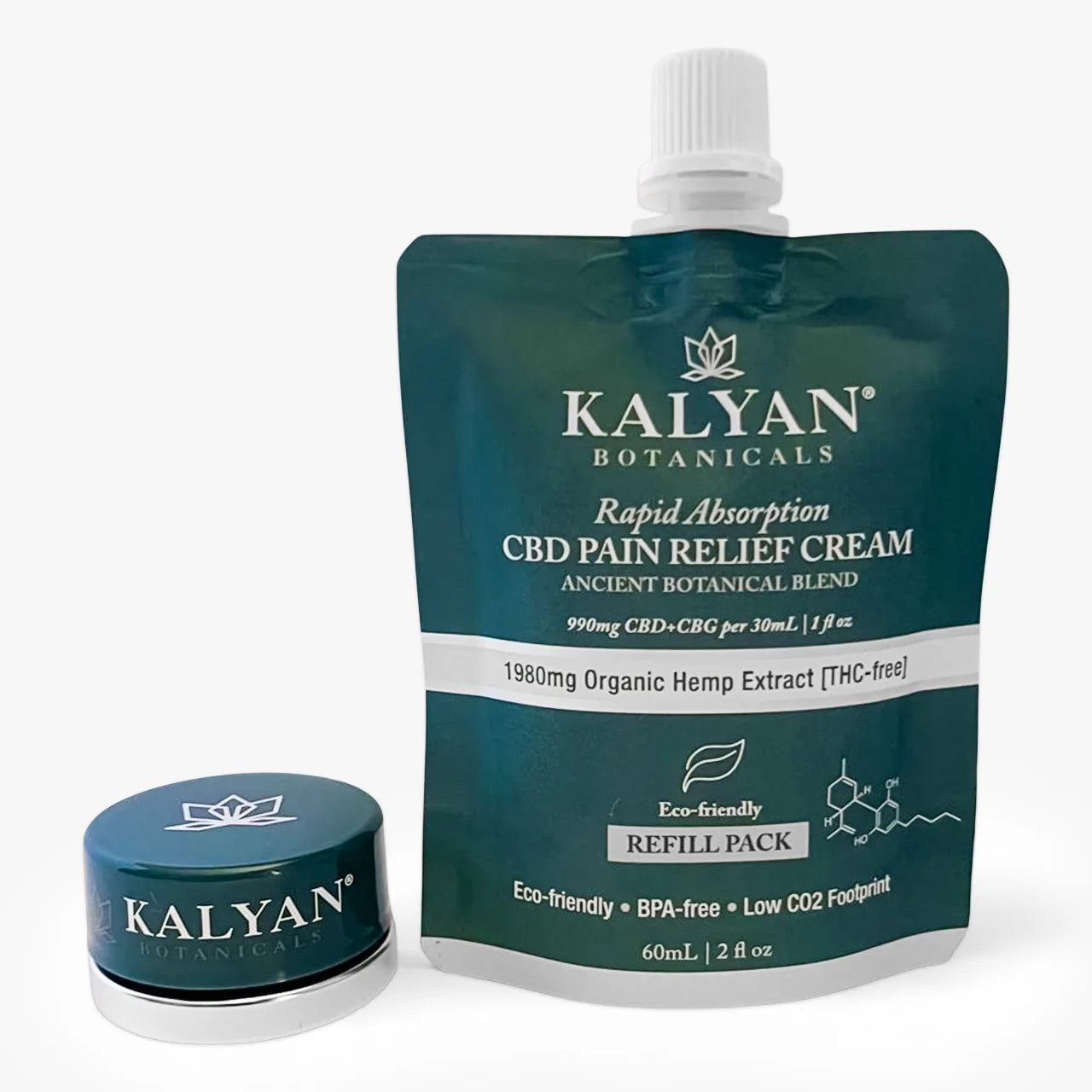 Pain Relief CBD Cream 60ml | 2oz Refill Pouch
