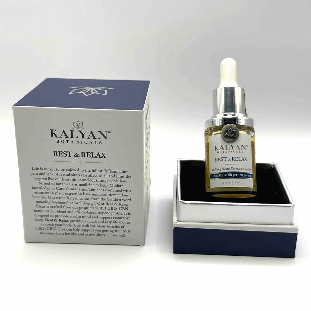Rest & Relax Broad Spectrum Elixir 110mg/serving CBD+CBN 15 mL (Total 1650mg per bottle)