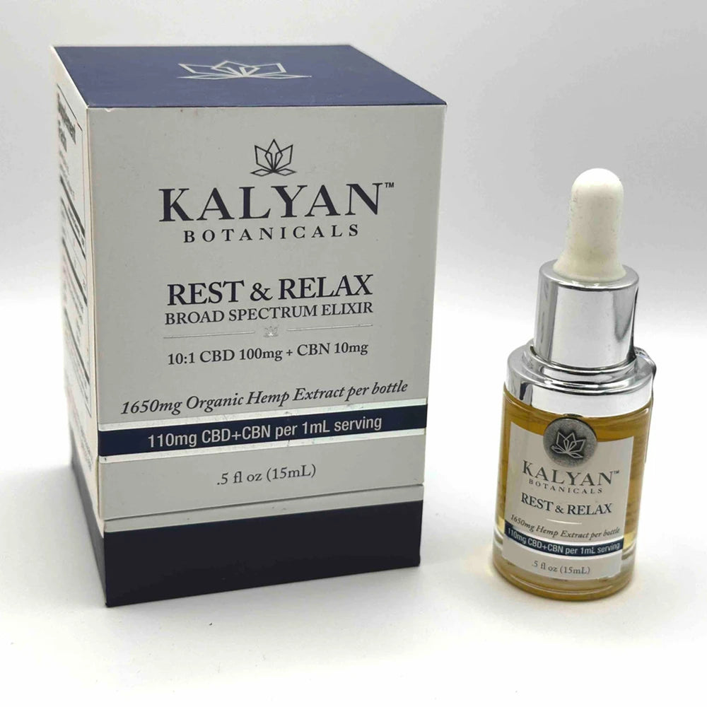 Rest & Relax Broad Spectrum Elixir 110mg/serving CBD+CBN 15 mL (Total 1650mg per bottle)