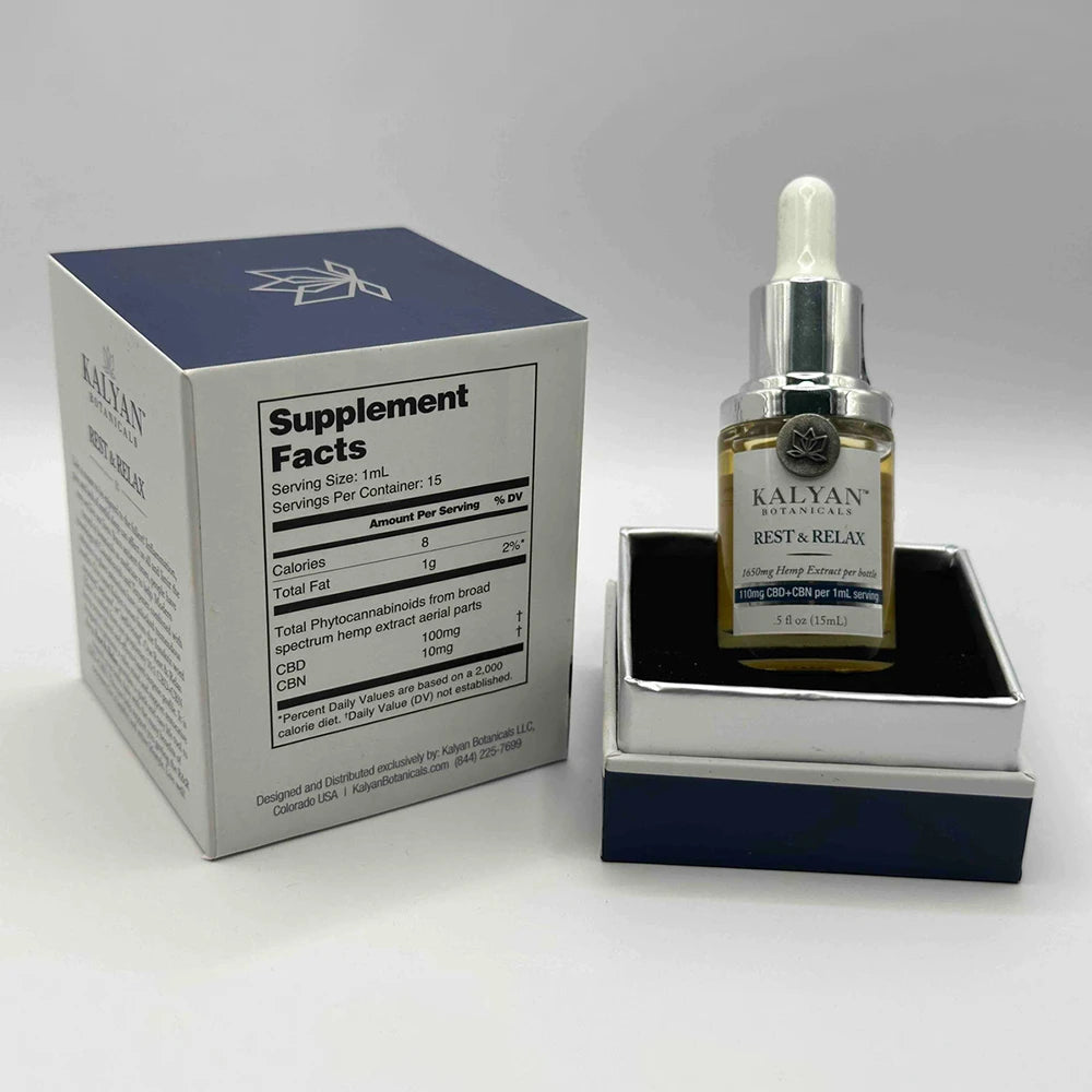 Rest & Relax Broad Spectrum Elixir 110mg/serving CBD+CBN 15 mL (Total 1650mg per bottle)