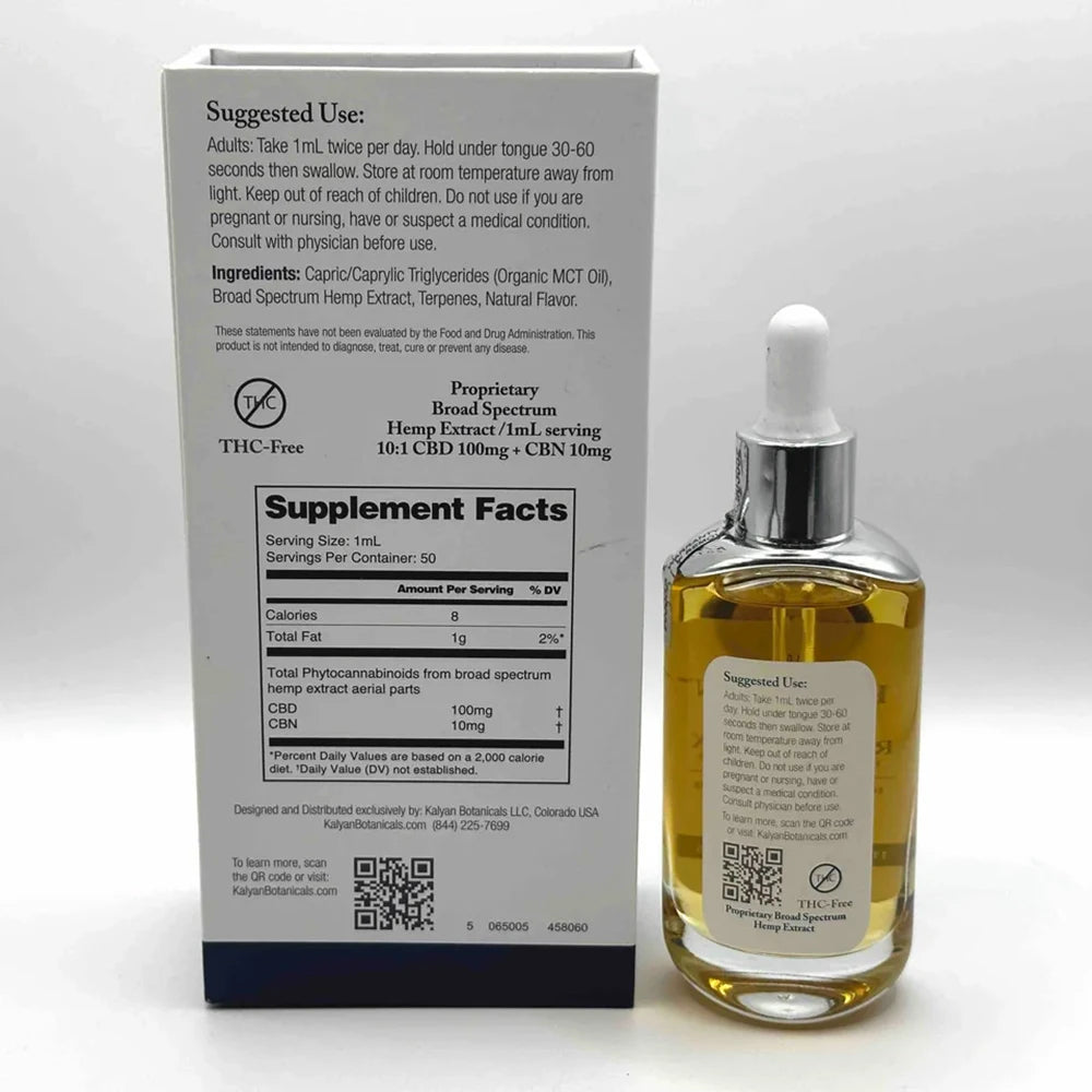 Rest & Relax Broad Spectrum Elixir 110mg/serving CBD+CBN 50 mL (Total 5500mg per bottle)