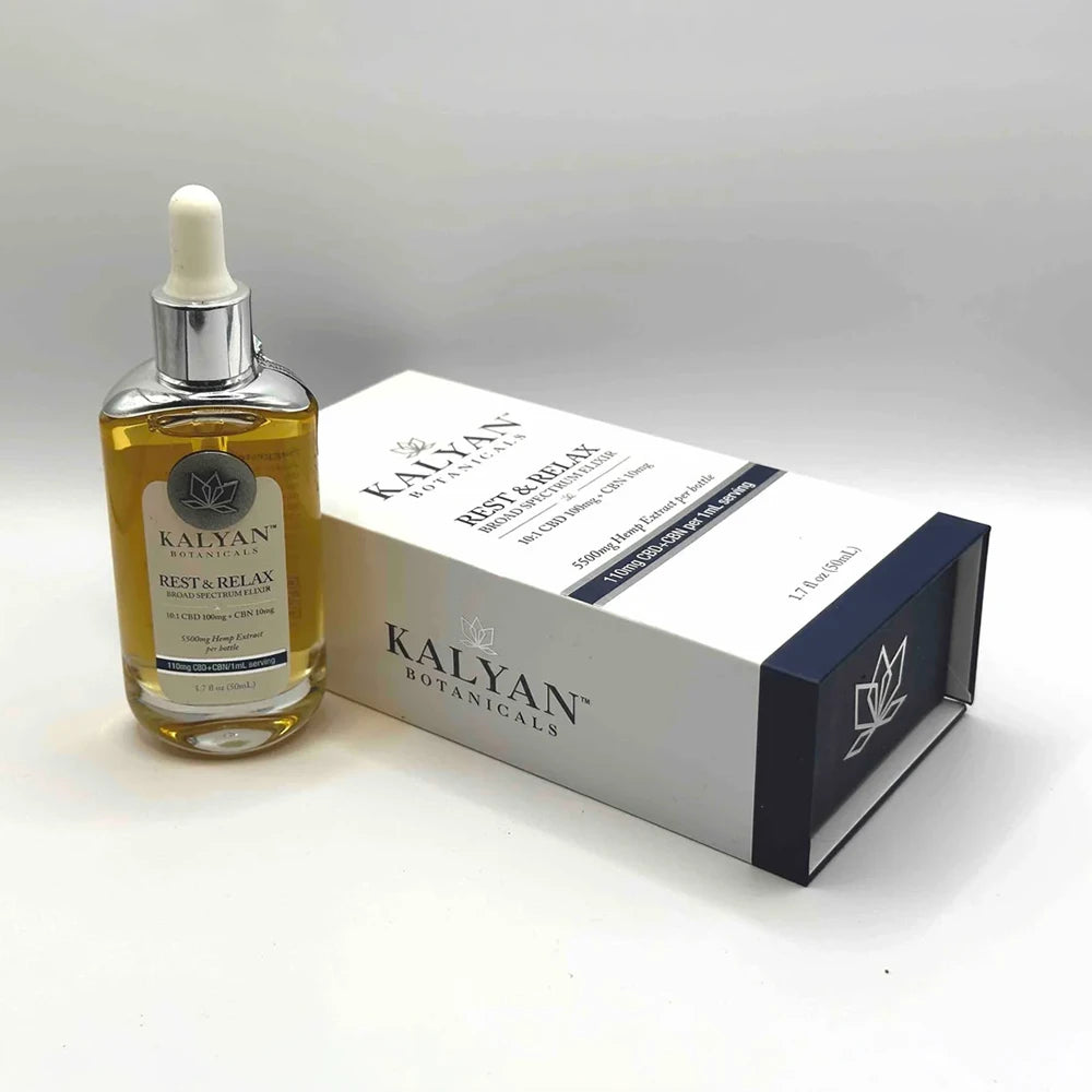 Rest & Relax Broad Spectrum Elixir 110mg/serving CBD+CBN 50 mL (Total 5500mg per bottle)